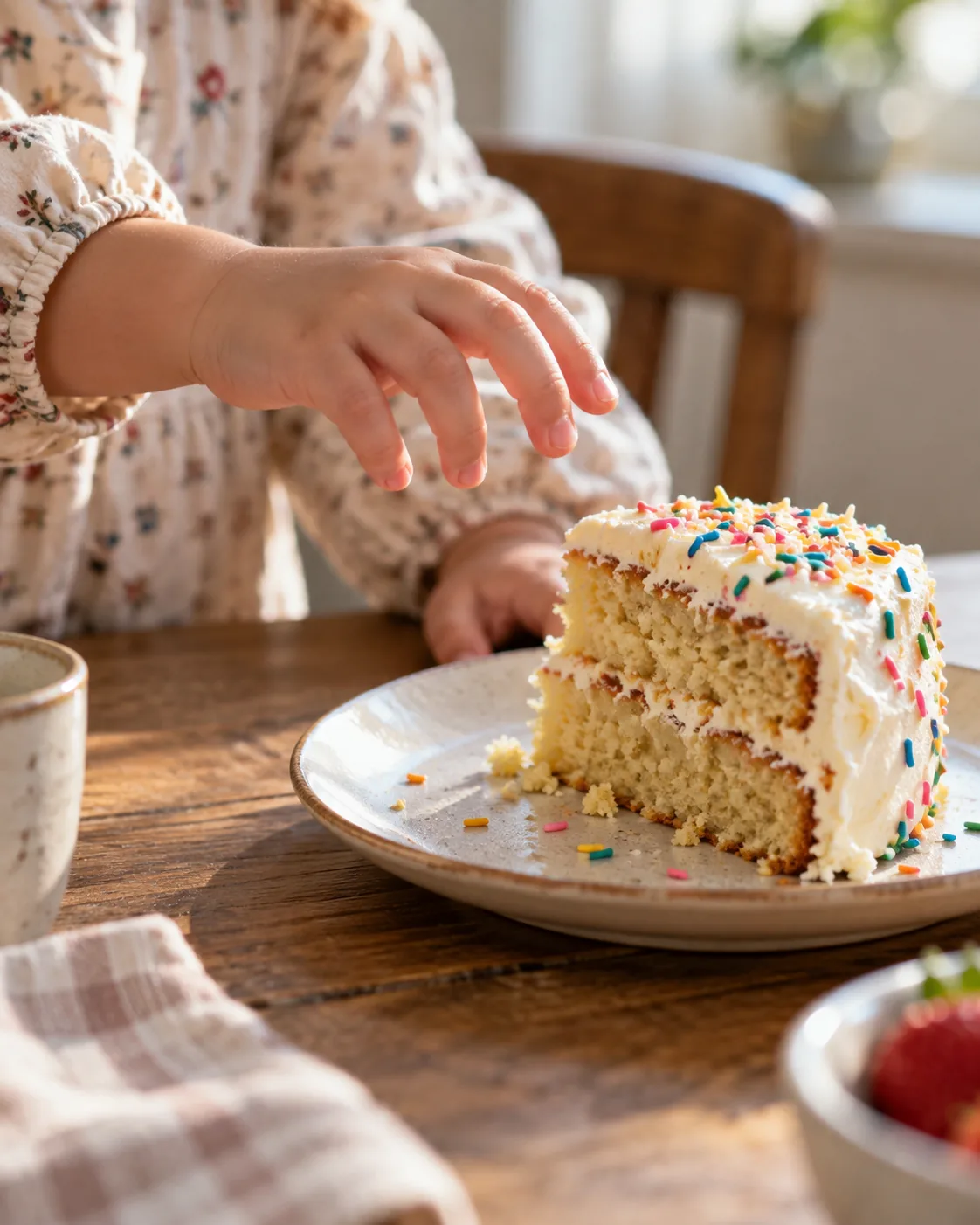 A slice of children’s birthday cake