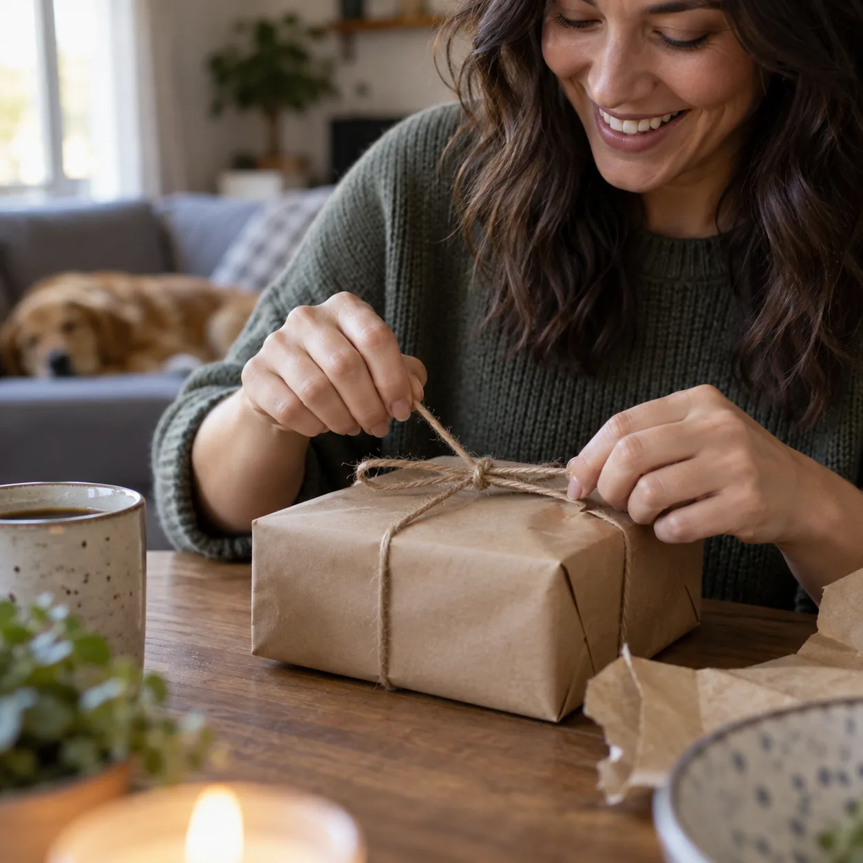 Preparing a wrapped gift