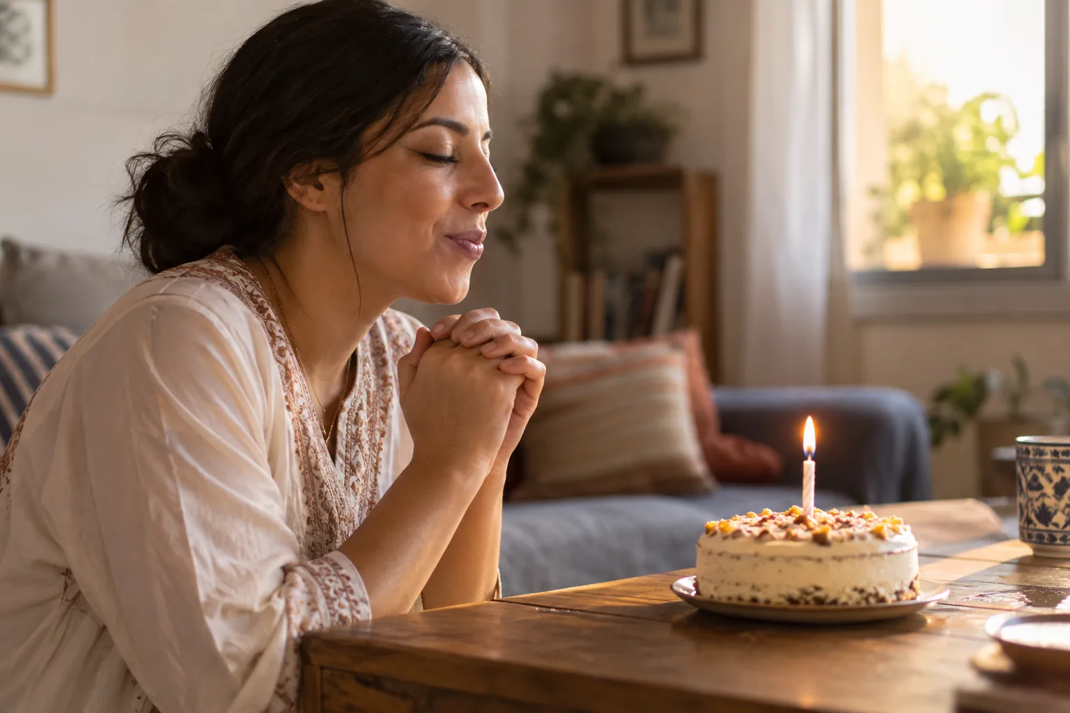 A wish by a birthday candle