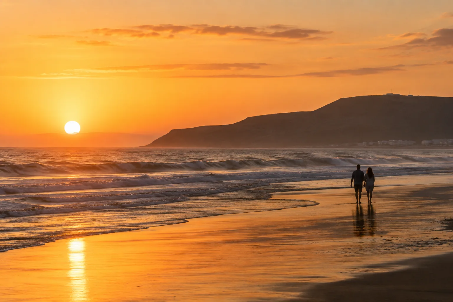 Sunset at Agadir beach